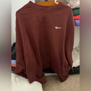 Nike Women's Burgundy Crew Neck Sweater